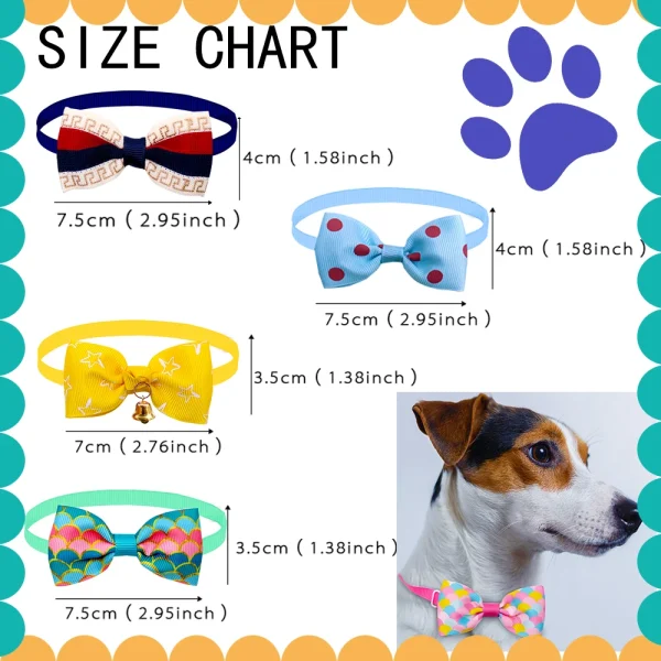 20pcs Dog Acccessories Dog Bow Tie  Bulk Dog Collar Bow Dog Bowtie Small Dog Cat Pet Supplies Dog Fashion Accessoreis Bow - Image 3