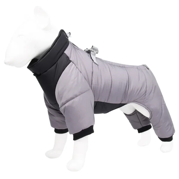 Winter Warm Dog Jacket Reflective Four Legged Clothes Outdoor Waterproof Windproof Traction Harness Jumpsuit French Bulldog Coat - Image 8